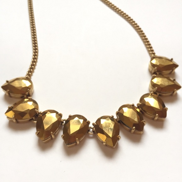 NEW J.Crew Gold Jeweled Necklace - Picture 1 of 4